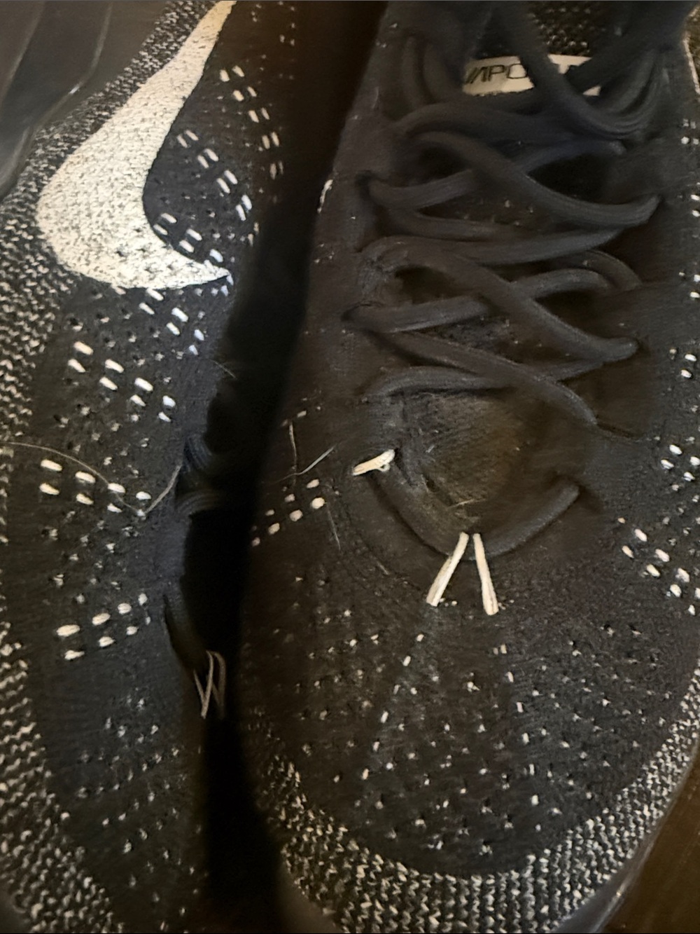 Nike Black and White Knit VaporMax Running Shoes